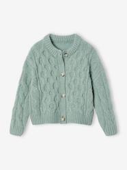 -Cable Knit Cardigan for Girls