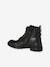 Newsboy Leather Boots for Girls black+brown 