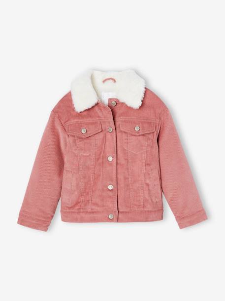 Corduroy Jacket Lined in Faux Fur, for Girls blush 