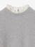 Fine Knit Dress, Broderie Anglaise Collar, for Girls ecru+marl grey 