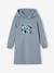 Fleece Dress with Hood & Fancy Details for Girls anthracite+green+grey blue+terracotta 