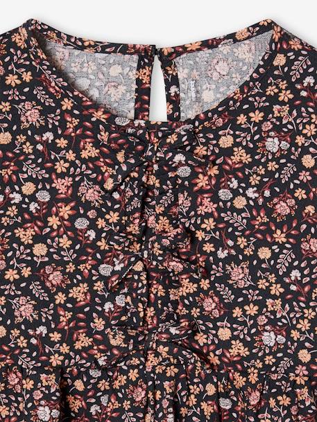 Blouse with Flowers for Girls printed pink 