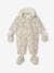 Double-Sided Printed Pramsuit, Faux Plush Fur, Detachable Booties & Gloves ecru 