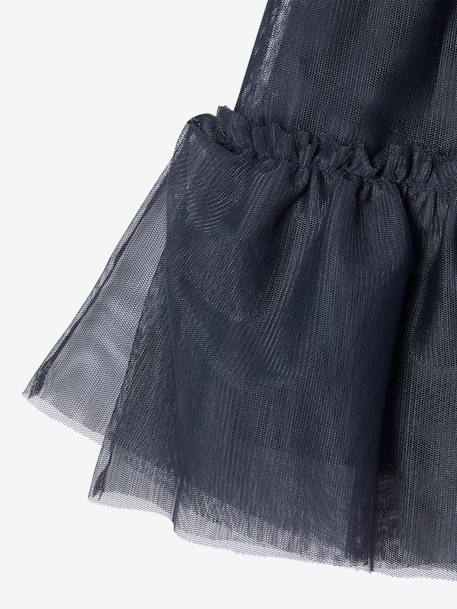 Ruffled Top & Tulle Skirt Ensemble for Girls anthracite 