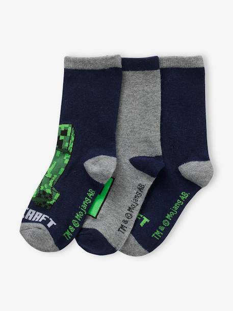 Set of 3 pairs of MINECRAFT® socks navy blue 