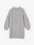 Fine Knit Dress, Broderie Anglaise Collar, for Girls ecru+marl grey 