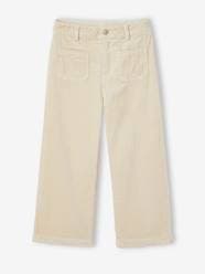 Girls-Wide-Leg Corduroy Trousers for Girls