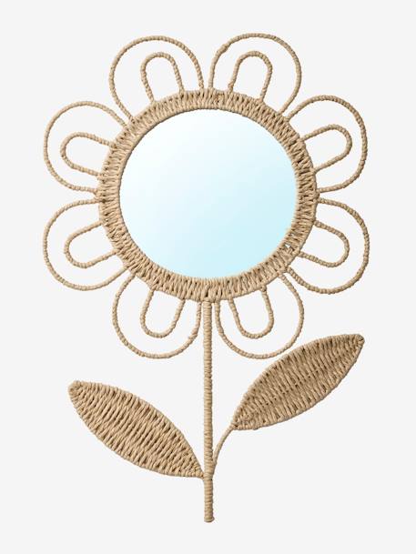 XL Flower Wall Mirror beige 