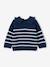 Striped Jumper with Ruffled Collar for Babies denim blue 