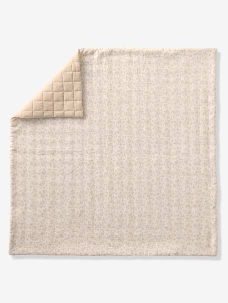 Quilt/Playpen Mat in Cotton Gauze for Babies, Hygge printed beige 