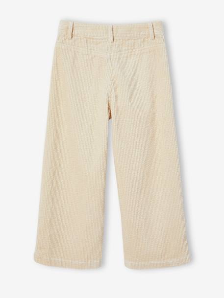 Wide-Leg Corduroy Trousers for Girls beige 