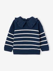 Striped Jumper with Ruffled Collar for Babies