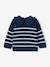 Striped Jumper with Ruffled Collar for Babies denim blue 