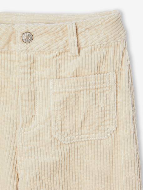 Wide-Leg Corduroy Trousers for Girls beige 