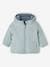 Reversible Jacket with Hood, 1 Side Colourblock, 1 Side Plain, for Babies aqua green 