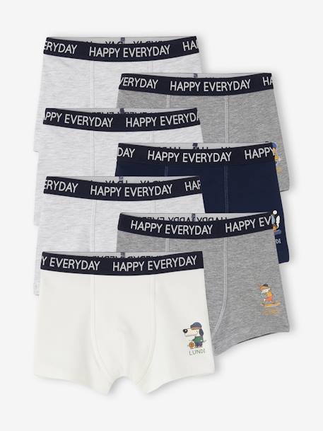 Pack of 7 Boxer Shorts with Fun Motif, for Boys marl grey 