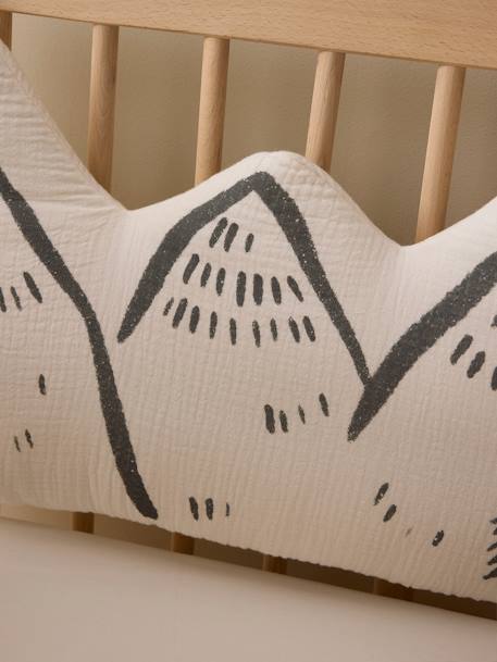 Cot/Playpen Bumper with Panels, Hygge printed beige 