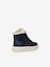 J Theleven Girl GEOX®  fur-lined high-top sneakers navy blue 