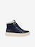 J Theleven Girl GEOX®  fur-lined high-top sneakers navy blue 