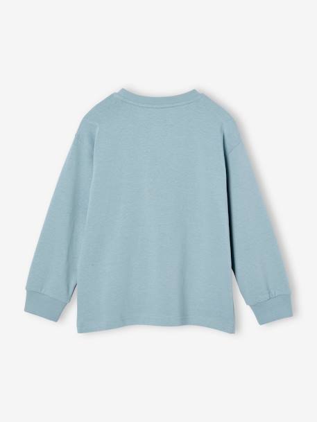 Sweatshirt with Bear and Details in Bouclé Knit, for Boys aqua green 