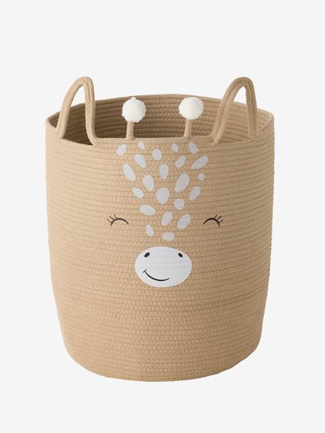 Storage Basket in Cotton Rope, Giraffe cinnamon 