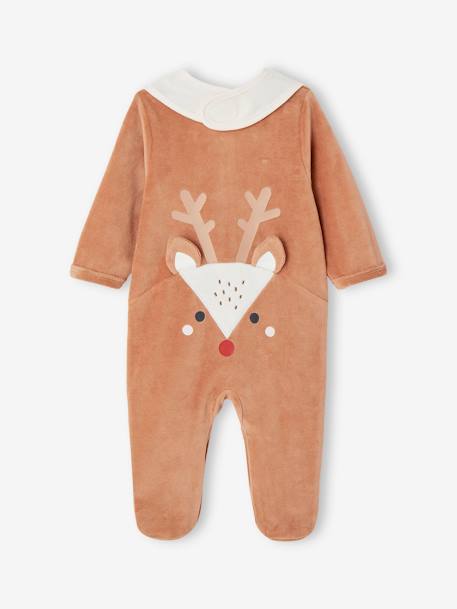 Christmas Special Reindeer Gift Box with Sleepsuit + Bib  for Babies pecan nut 