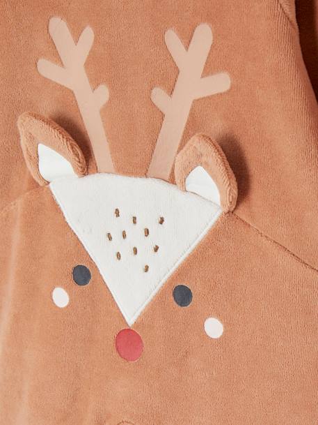 Christmas Special Reindeer Gift Box with Sleepsuit + Bib  for Babies pecan nut 