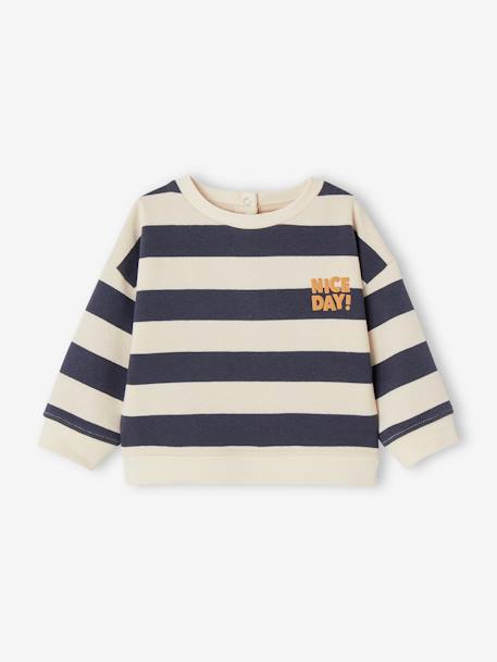 Striped Sweatshirt + Cargo Trousers Ensemble for Baby Boys slate blue 