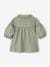 Twill Dress with Peter Pan Collar for Babies green+rose 