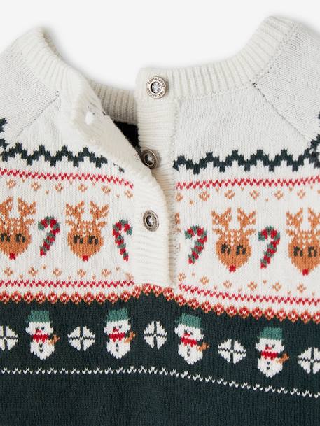 Jacquard Christmas Jumper for Babies fir green 