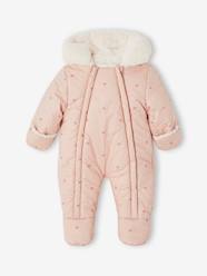 Baby-Outerwear-Snowsuits-Pramsuit with Heart Prints, Lining in Faux Plush Fur, for Babies