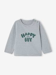 Baby-T-shirts & Roll Neck T-Shirts-Soft Top with Thin Stripes & Press Stud Fastening on the Shoulder, for Babies