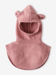 Baby-Accessories-Hats-Jersey Knit Hood with Bib for Baby Girls