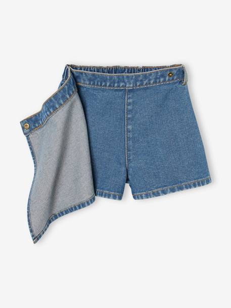 Denim Skort with Cargo Pocket, for Girls medium blue 