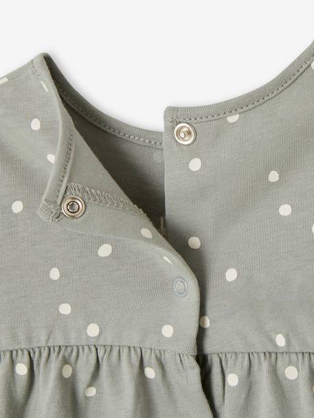 Long Sleeve Printed T-Shirt in Organic Cotton for Babies hazel+sage green+vanilla 