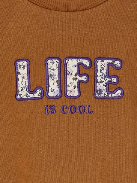 'Life Is Cool' Sweatshirt for Girls bronze 