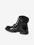 Faux Fur Ankle Boots with Laces for Girls black 