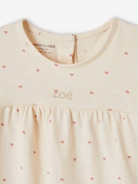 Long Sleeve Printed T-Shirt in Organic Cotton for Babies hazel+sage green+vanilla 