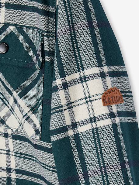 Sherpa-Lined Chequered Shirt for Boys chequered green 