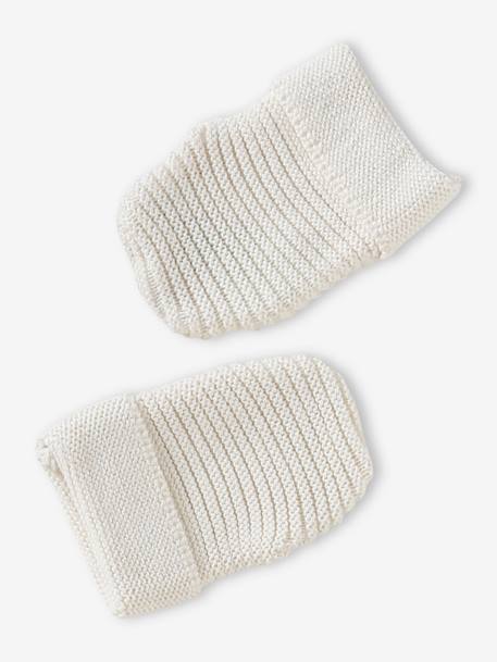 Beanie, Mittens & Booties Set, Matching Pouch, for Newborn Babies grey blue+navy blue+White 