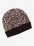 Leopard Beanie + Snood + Gloves Set for Girls printed brown 