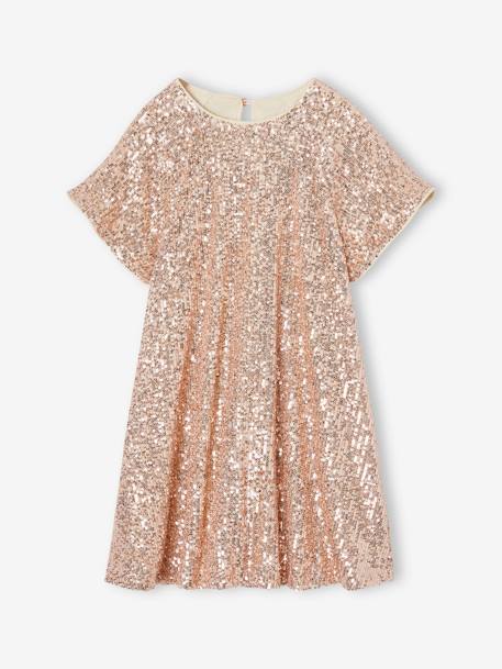 Occasion Wear Dress with Sequins for Girls gold 