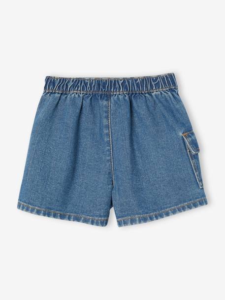 Denim Skort with Cargo Pocket, for Girls medium blue 