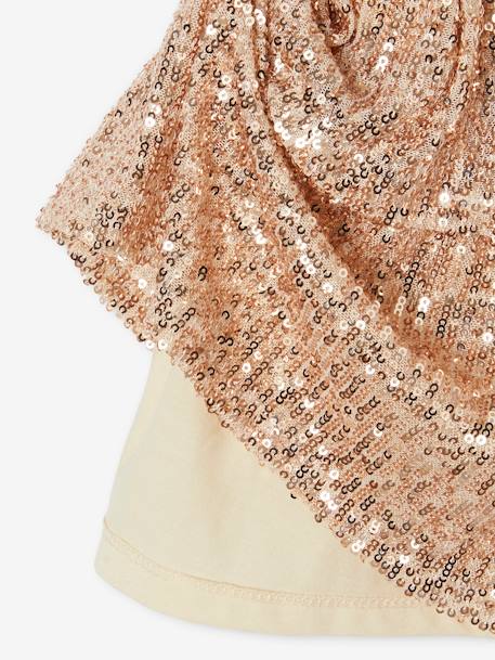 Christmas Sequin Ruffled Skirt for Girls gold 