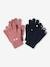 Pack of 2 Pairs of Magic Gloves, for Girls navy blue 