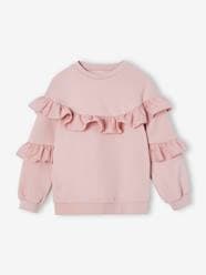 Girls-Cardigans, Jumpers & Sweatshirts-Sweatshirts & Hoodies-Sweatshirt with Ruffles for Girls