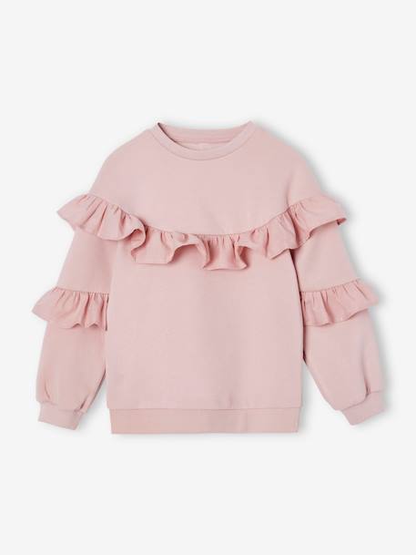 Sweatshirt with Ruffles for Girls mauve 