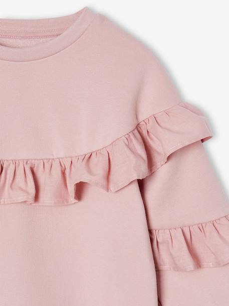 Sweatshirt with Ruffles for Girls mauve 