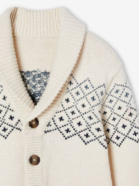 Jacquard Cardigan for Boys marl white 