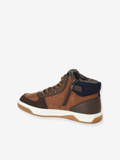 High Top Lace-Up Trainers with Zip, for Boys brown 